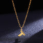 Jewelry Preppy Style Solid Color Shiny Letter 304 Stainless Steel Pendant Necklace