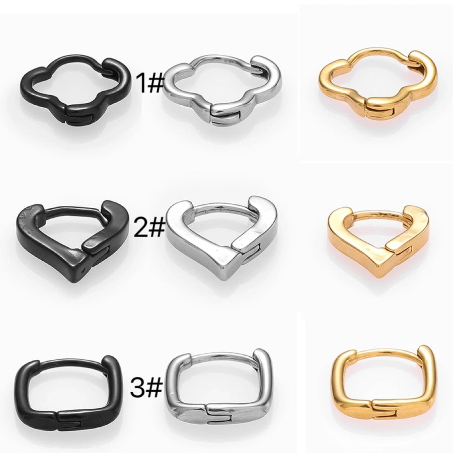 1 Piece Gothic Square Heart Shape Earrings [316L Stainless Steel  18K Gold Plated]