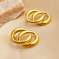 Double Round Earrings [304 Stainless Steel,18K Gold Plated]