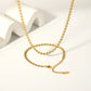 Heart Chain Jewelry Set [304 Stainless Steel,18K Gold Plated]