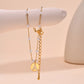 Letter Pearl Anklet [acero inoxidable 201, 18k dorado chapado]