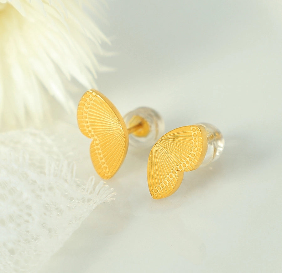 Butterfly White shell Earrings [304 Stainless Steel]