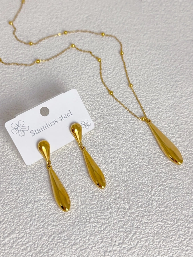 Drop Jewelry Set [304 Stainless Steel, 18K Gold Plated]