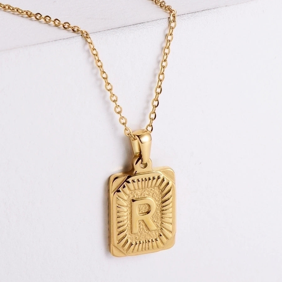 Simple Style Plating Letter Pendant Necklace [304 Stainless Steel,18K Gold Plated]