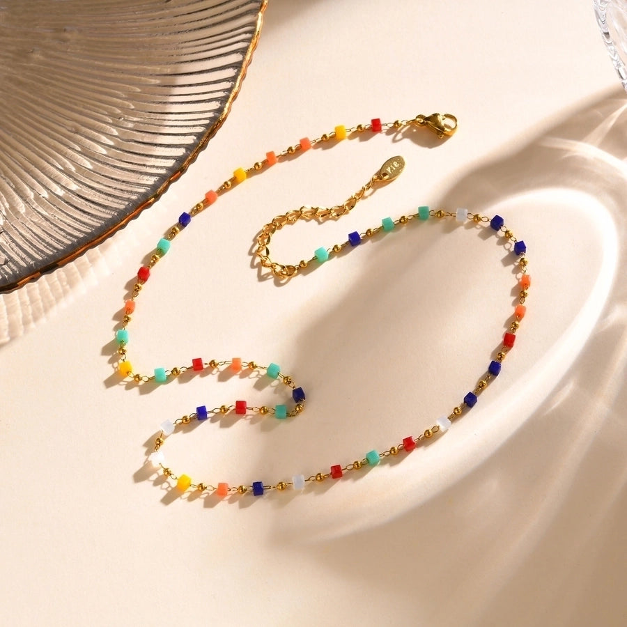 Colorful Beads Necklace/Bracelets [201 Stainless Steel]