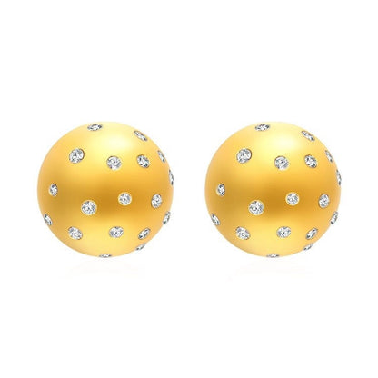 Ball Zircon Earrings [304 Stainless Steel]