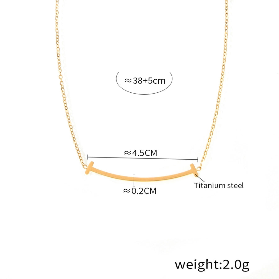 Κολιέ T Shape Lines [304 ανοξείδωτο ατσάλι, επιχρυσωμένο 18 καρατίων]