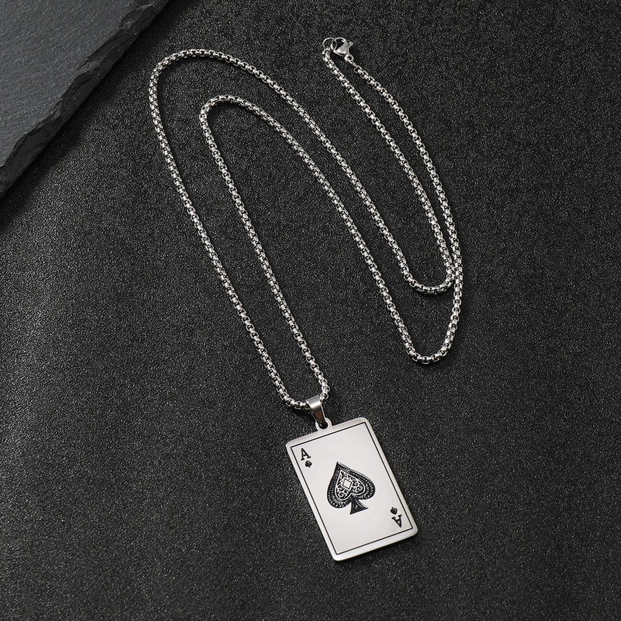 Classic Style Poker Pendant Necklace [304 Stainless Steel]