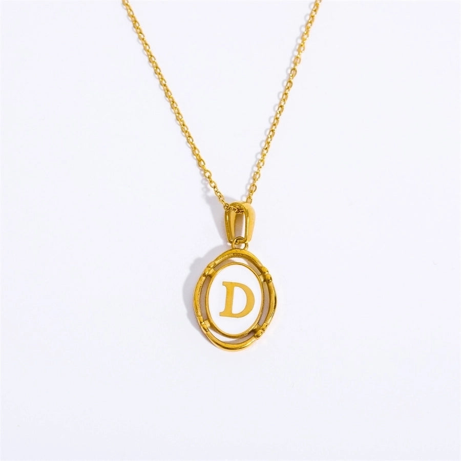 Letter Necklace [201,304 Stainless Steel,18K Gold Plated]