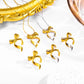 Roman Style Bow Knot Earrings/Necklace/Jewelry Set [304 Stainless Steel, 18K Gold Plated]