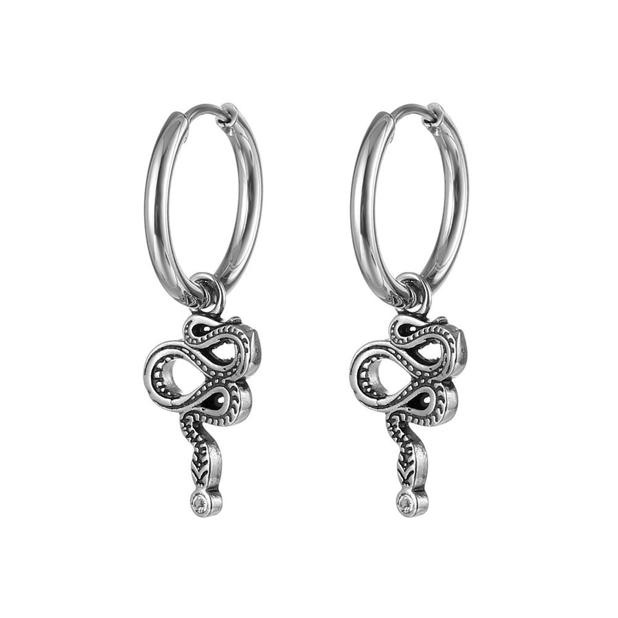 Snake Drop Earrings [Stainless Steel]