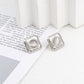 Square Natural Stone Ear Studs [304 Stainless Steel,18K Gold Plated]