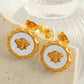 Fly Stud Earrings [304 Stainless Steel,18K Gold Plated]