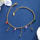 Geometric Tassel Artificial Gemstones Anklet [304 Stainless Steel, 18K Gold Plated]