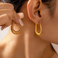 U Shape Lines Layered Earrings [304 Stainless Steel,18K Gold Plated]