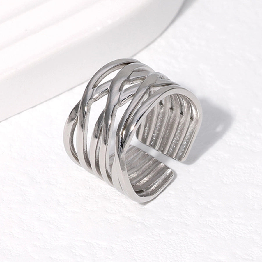 Cross Line Ring [Stainless Steel]