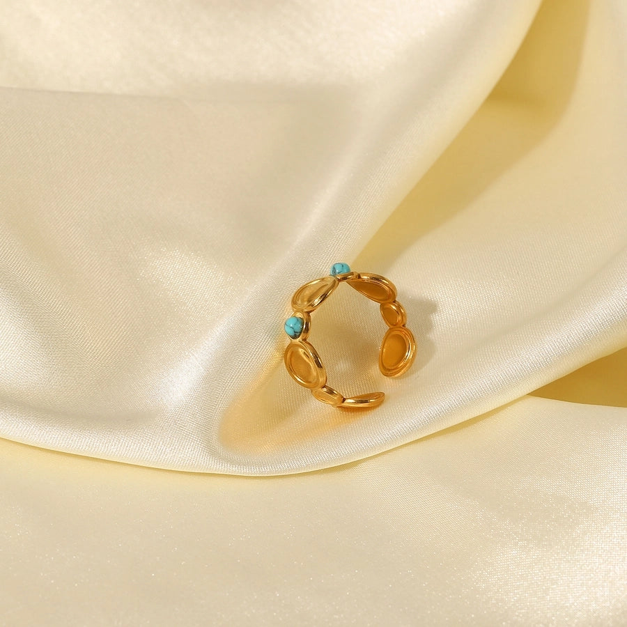 Round Turquoise Ring [304 Stainless Steel]