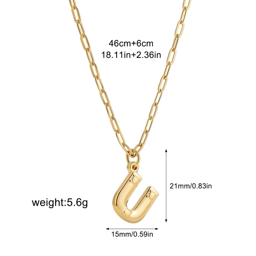 Jewelry Preppy Style Solid Color Shiny Letter 304 Stainless Steel Pendant Necklace