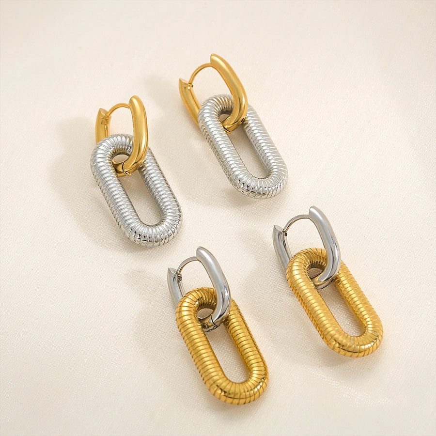 Oversized U Shape Earrings [304 Stainless Steel,18K Gold Plated]