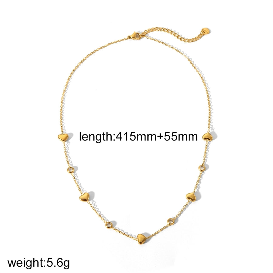 Multiple Hearts Bracelet/Necklace [304 Stainless Steel,18K Gold Plated]