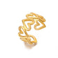 Hollow Heart Open Ring [304 Stainless Steel 18K Gold Plated]