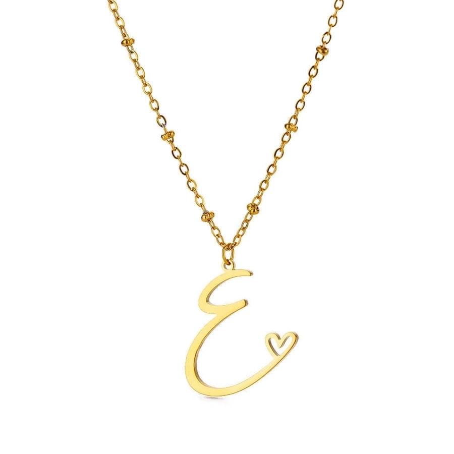 Calligraphic Letter Necklace [304 Stainless Steel]