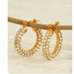 Pearl Hoop Earrings [304 Stainless Steel,18K Gold Plated]