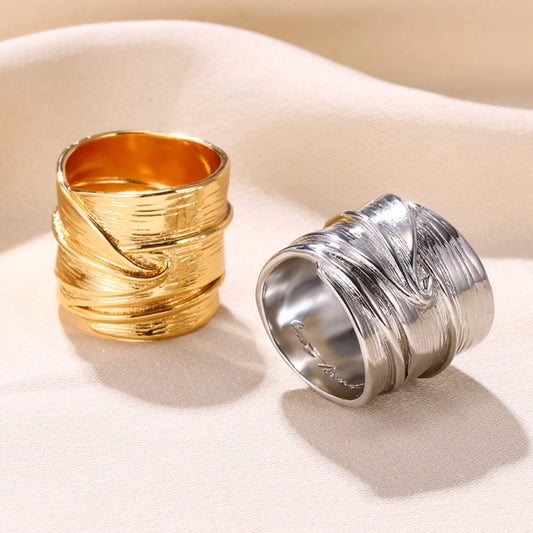 Anillo largo [304 acero inoxidable, 18k de oro chapado]