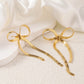 Bow Knot Drop Earrings [304 Stainless Steel,18K Gold Plated]