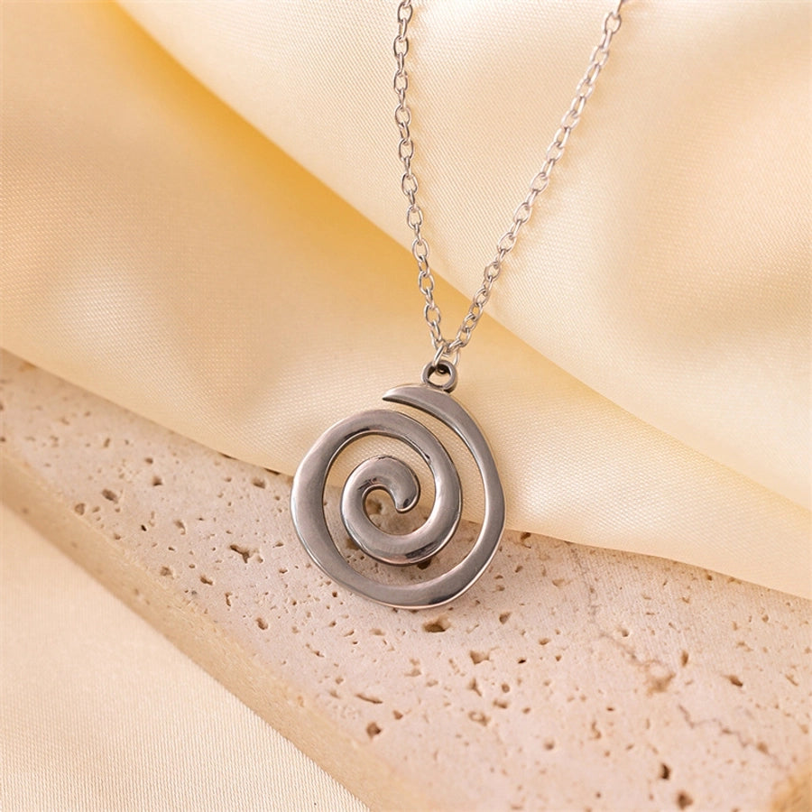 Spiral halskæde [304 rustfrit stål, 18 k guldbelagt]