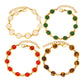 Round Agate, Tigereye Bracelet [304 Stainless Steel,18K Gold Plated]