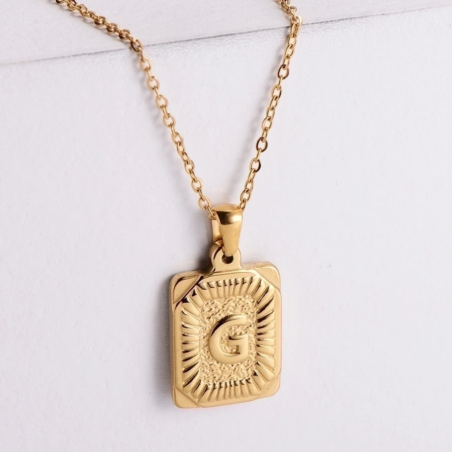 Simple Style Plating Letter Pendant Necklace [304 Stainless Steel,18K Gold Plated]