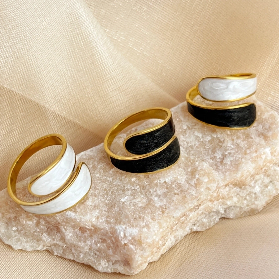 Retro Luxurious Enamel Ring [304 Stainless Steel 18K Gold Plated]