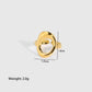 Streetwear Plating Leaf Heart Open Ring [304 Stainless Steel 18K Gold Plated]