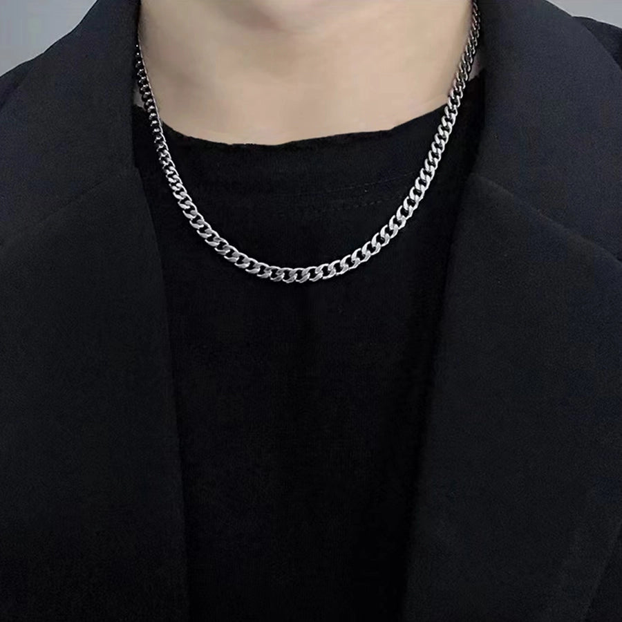 Casual Hip-Hop Solid Color Layered Necklaces [304 Stainless Steel]