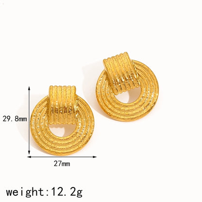 Oude oorbellen in stijl [304 roestvrij staal, 18K vergulde goud]