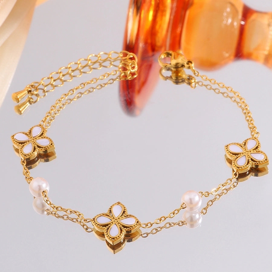 Floral Style  Bracelet [304 Stainless Steel]