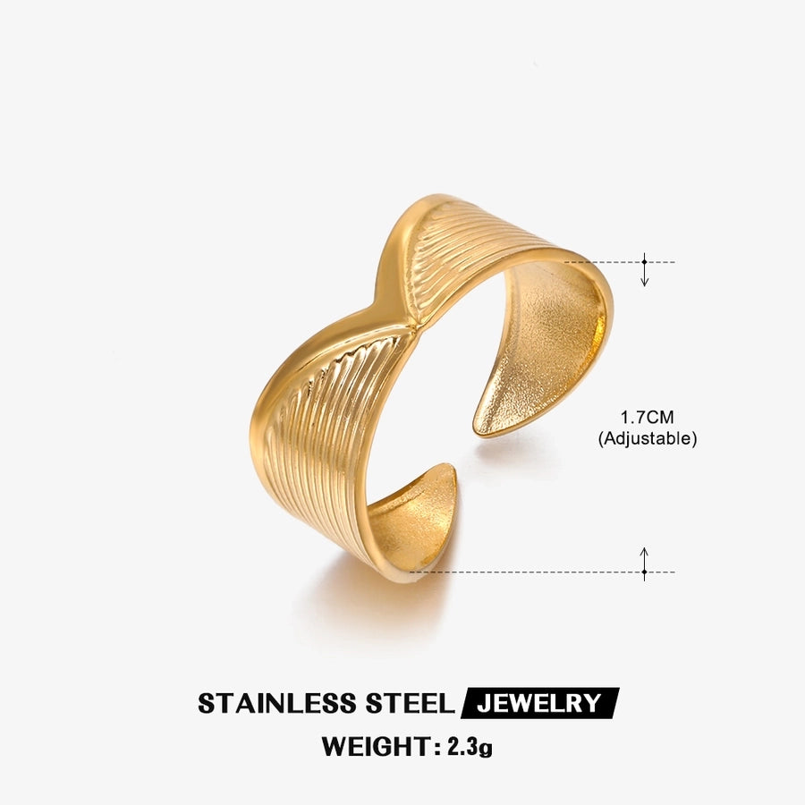 Geometric Open Ring [304 Stainless Steel, 18K Gold Plated]