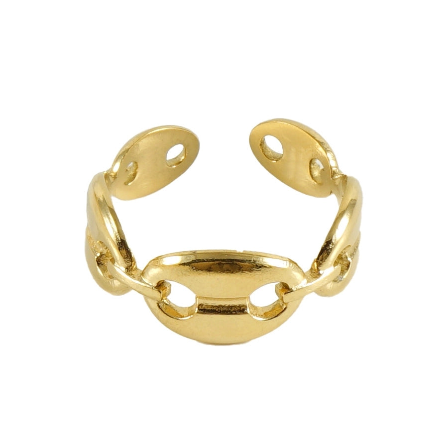 Pig Nose Open Ring [304 Stainless Steel, 18K Gold Plated]