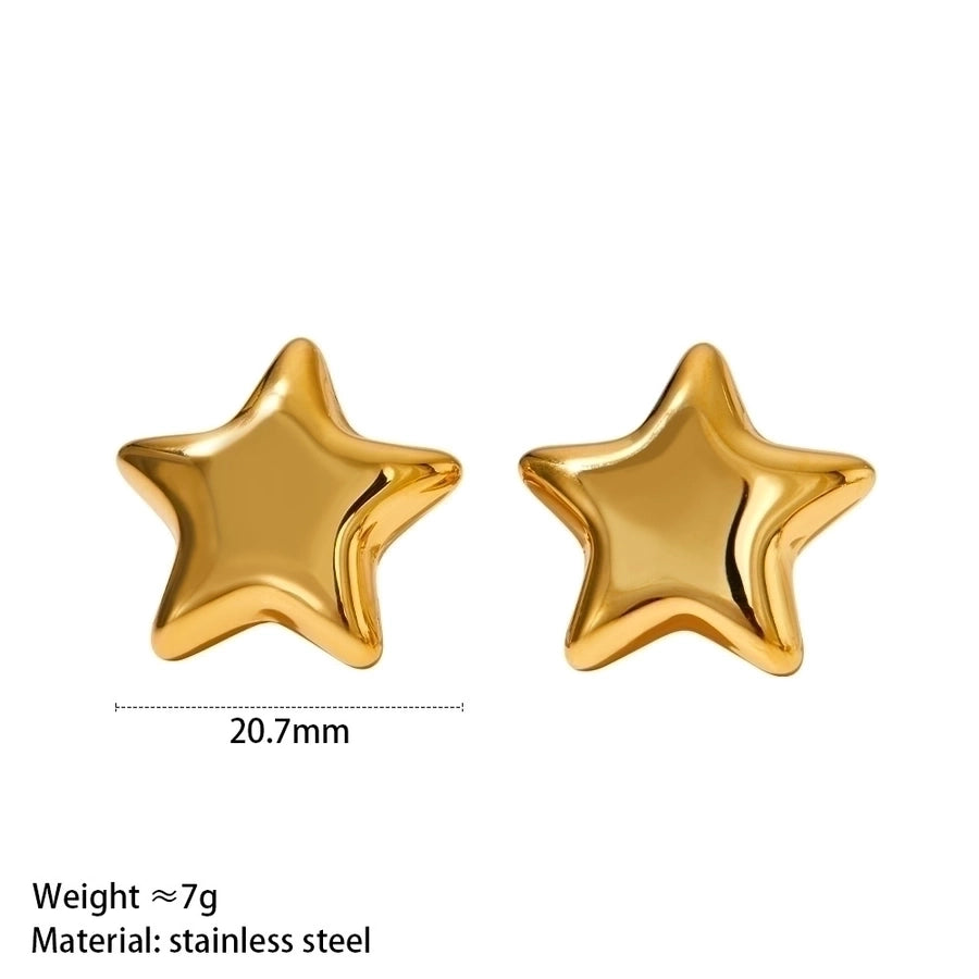 Star Earrings/Necklace [304 Stainless Steel, 16K Gold Plated]