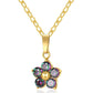 Flower Zircon Pendant Necklace [304 Stainless Steel]