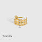 Streetwear Plating Leaf Heart Open Ring [304 Stainless Steel 18K Gold Plated]