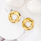 Hollow Round Earrings [304 Stainless Steel,14K Gold Plated]