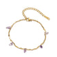 Asymmetrical Stones Anklet [Stainless Steel, 18K Gold Plated]