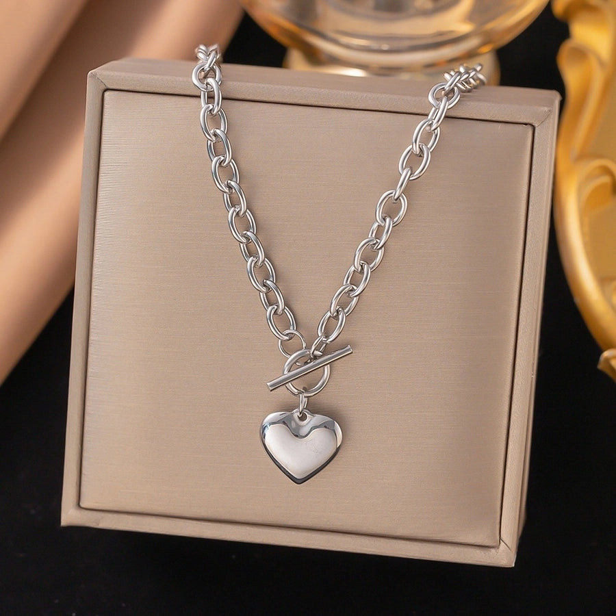 Heart Shape Necklace [304 Stainless Steel,18K Gold Plated]