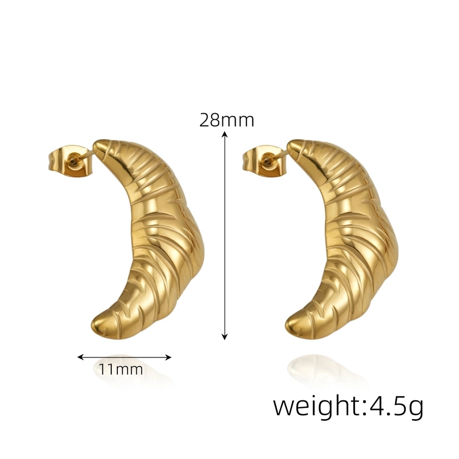 Croissant Earrings [304 Stainless Steel,18K Gold Plated]