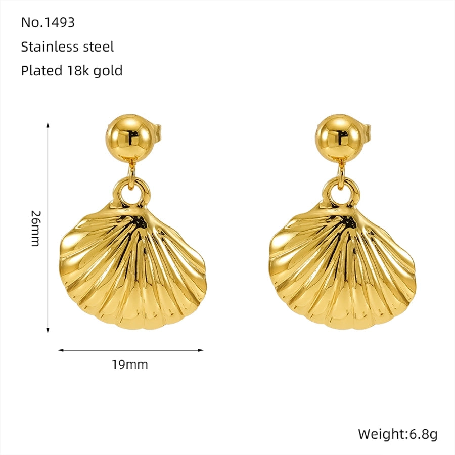 Marine Style Starfish Drop Earrings [304 Stainless Steel,18K Gold Plated]