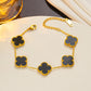 Four Leaf Clover Acrylic Bracelet/Earrings/Necklace [304 Stainless Steel,18K Gold Plated]