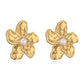 Exaggerated Flower Pearl Ear Studs [304 Stainless Steel]