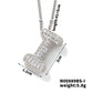 Three-dimensional Letter Zircon Pendant Necklace [304 Stainless Steel,Copper]